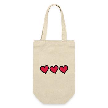 Heart Symbols Love - Gift Bag for Bottles - nature - Front