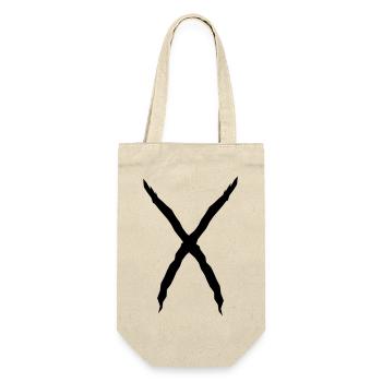 X Form Buchstabe Coole Kratzer Wunde Fleischwunde - Geschenkbeutel für Flaschen - Natur - Vorne