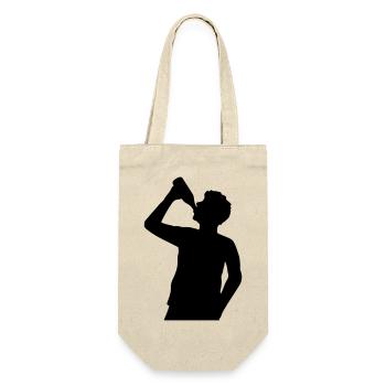 Silhouette d’homme à boire de la bière - Sac à bouteille - nature - Devant