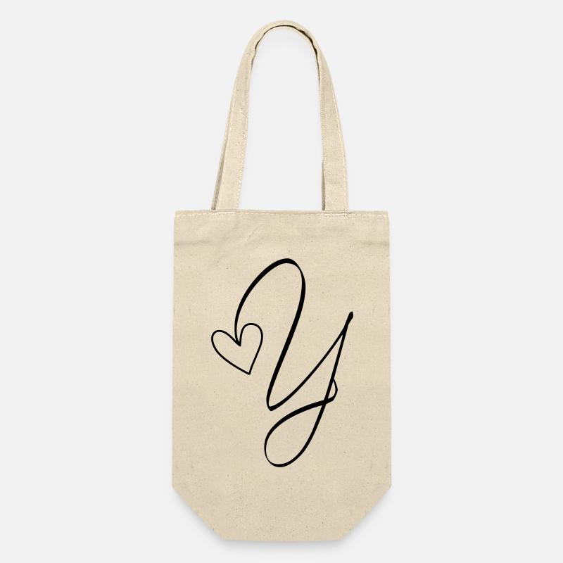 Buchstabe Y Ypsilon Buchstabe-Y Kalligrafie - Geschenkbeutel für Flaschen - Natur