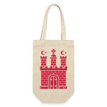 Hamburg Coat of Arms with Half Moon (Turkish / Red) - Gift Bag for Bottles - nature - Front