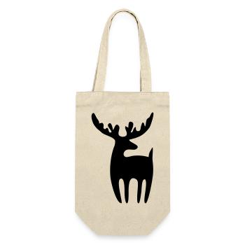Rentier Weihnachten Geschenk - Geschenkbeutel für Flaschen - Natur - Vorne