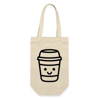 Kaffeebecher - Geschenkbeutel für Flaschen - Natur - Vorne