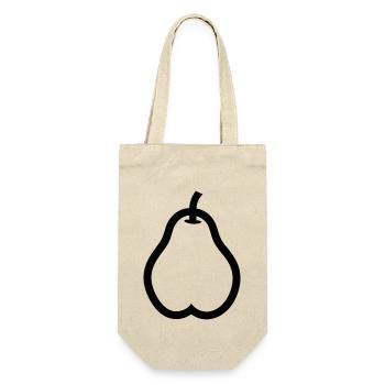 Birne - Geschenkbeutel für Flaschen - Natur - Vorne
