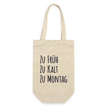 Zu früh, zu kalt, zu Montag - Geschenkbeutel für Flaschen - Natur - Vorne