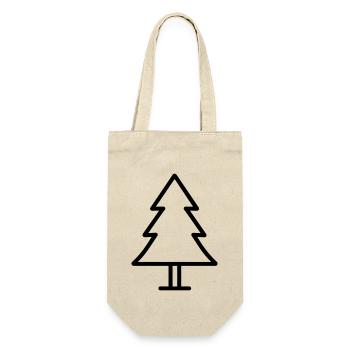 Weihnachtsbaum - Geschenkbeutel für Flaschen - Natur - Vorne