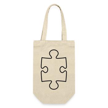 kontur puzzle teil puzzlespiel puzzleteil puzzlest - Geschenkbeutel für Flaschen - Natur - Vorne