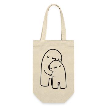 Liebevoll Umarmen Design - Geschenkbeutel für Flaschen - Natur - Vorne