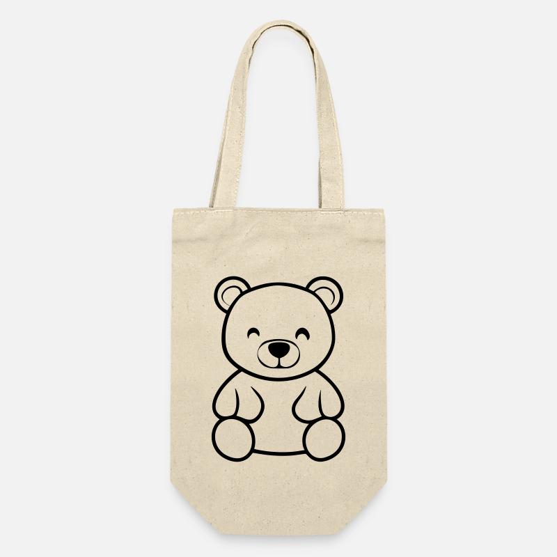 Teddybär - Geschenkbeutel für Flaschen - Natur
