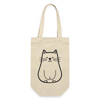 Katze - Geschenkbeutel für Flaschen - Natur - Vorne