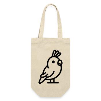 Papagei - Geschenkbeutel für Flaschen - Natur - Vorne