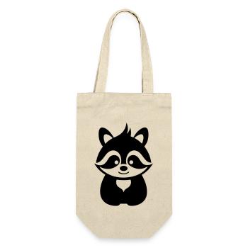 Waschbär - Geschenkbeutel für Flaschen - Natur - Vorne
