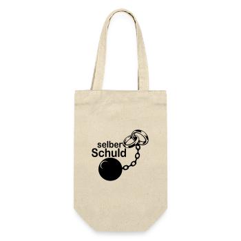 Junggesellenabschied , JGA - Selber Schuld(25) - Geschenkbeutel für Flaschen - Natur - Vorne