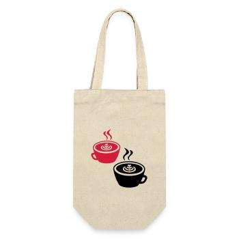 Kaffee Icon - Geschenkbeutel für Flaschen - Natur - Vorne