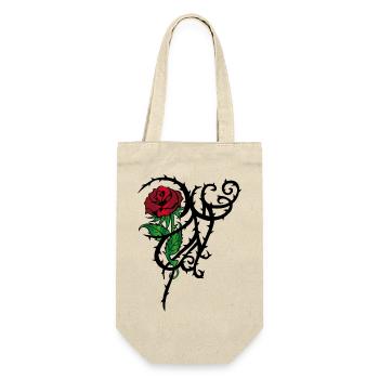 Tattoo Rose - Geschenkbeutel für Flaschen - Natur - Vorne