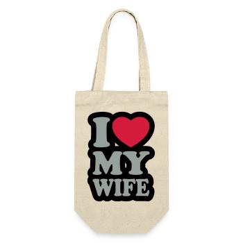 I love my wife - J'aime ma femme - Sac à bouteille - nature - Devant