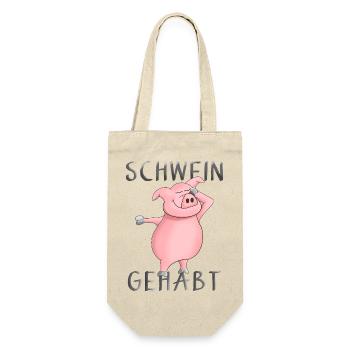 Schwein gehabt - Glück - Glücksbringer - Geschenkbeutel für Flaschen - Natur - Vorne