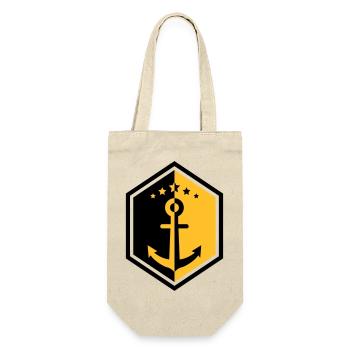 Seemann / Boot / Marine / Meer / Fischer - Geschenkbeutel für Flaschen - Natur - Vorne