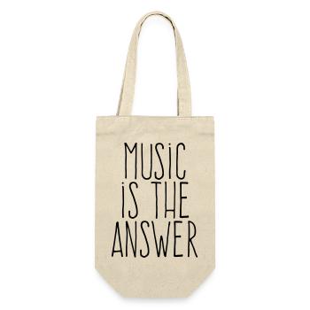 Music Is The Answer | Minimalist Hand-Drawn  - Gift Bag for Bottles - nature - Front