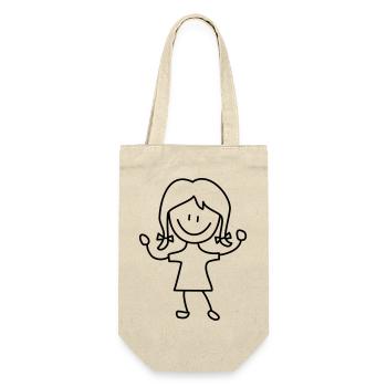 girl - Gift Bag for Bottles - nature - Front