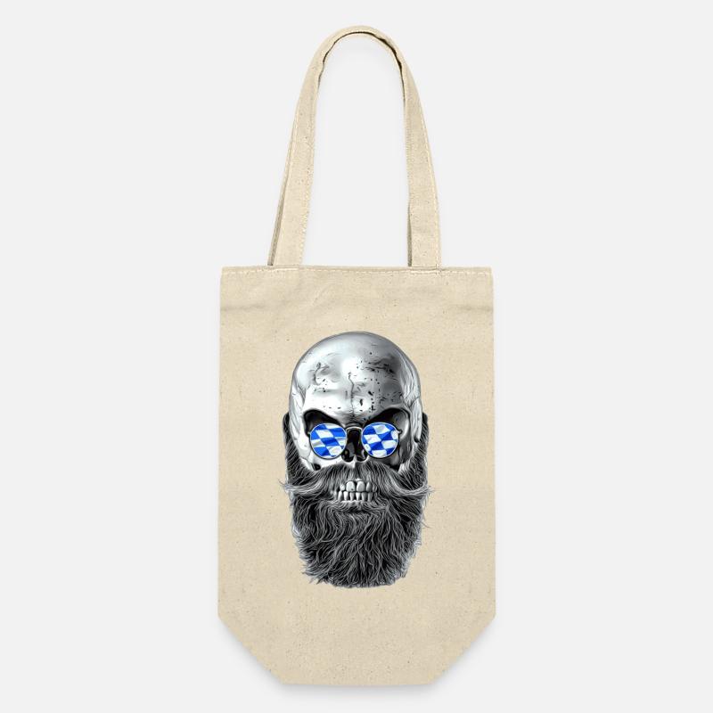 Bavarian hipster skull - Gift Bag for Bottles - nature