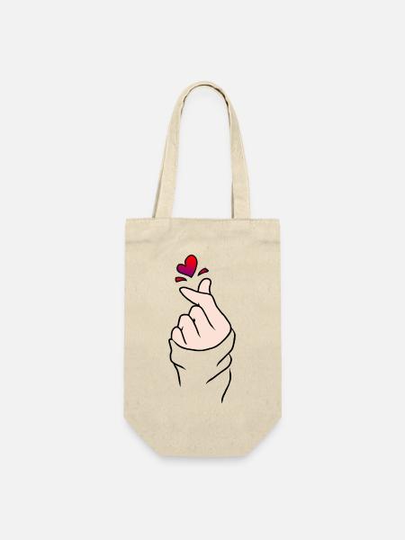 Fingerherz-Liebe - Geschenkbeutel für Flaschen - Natur