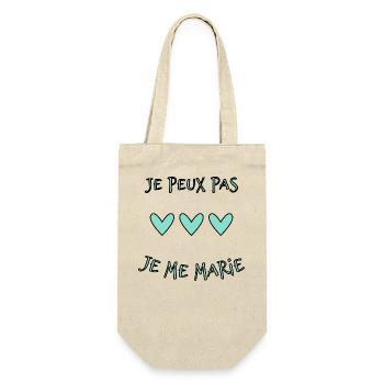 JE PEUX PAS. JE ME MARIE. JUST MARRIED - Sac à bouteille - nature - Devant