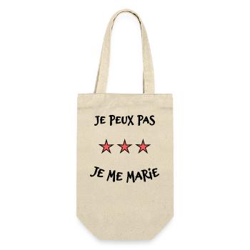 JE PEUX PAS. JE ME MARIE. JUST MARRIED - Sac à bouteille - nature - Devant