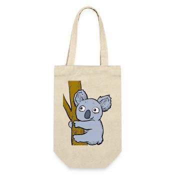 Frecher Koala - Geschenkbeutel für Flaschen - Natur - Vorne