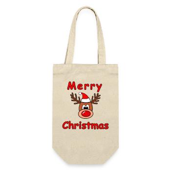 Merry Christmas - Gift Bag for Bottles - nature - Front