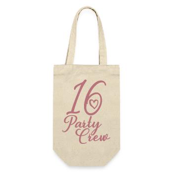 16 Party Crew 16th Birthday Party 16 Years Old - Gift Bag for Bottles - nature - Front