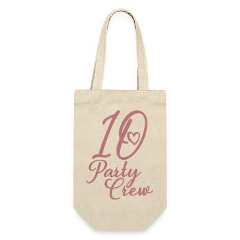 10 Party Crew 10th Birthday Party 10 Years Old - Gift Bag for Bottles - nature - Front