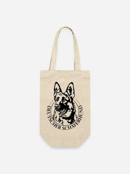 Deutscher Schäferhund Hunde Portrait Hund Wilsigns - Geschenkbeutel für Flaschen - Natur