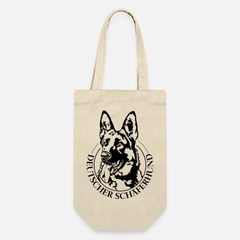Deutscher Schäferhund Hunde Portrait Hund Wilsigns - Geschenkbeutel für Flaschen - Natur