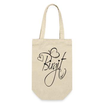 Birgit Surname First Name Girl Calligraphy Decor - Gift Bag for Bottles - nature - Front