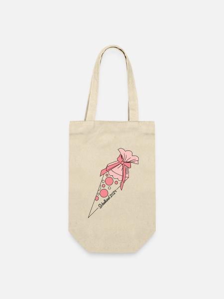 Schulkind 2024 Schultüte rosa Einschulung - Geschenkbeutel für Flaschen - Natur