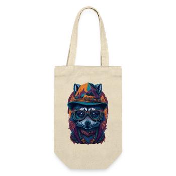 Mignon raton laveur avec chapeau et drôles de lunettes - Sac à bouteille - nature - Devant