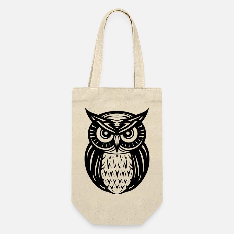 Eule Eulen Vogel Vögel - Geschenkbeutel für Flaschen - Natur