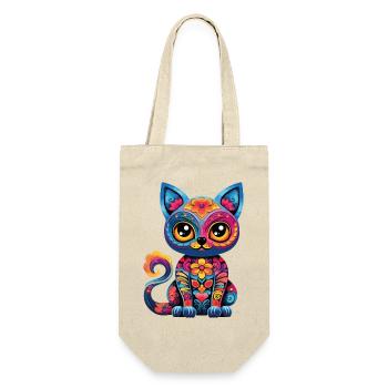 Dia De los Muertos Cat Meowtos Colorful Flowers - Gift Bag for Bottles - nature - Front