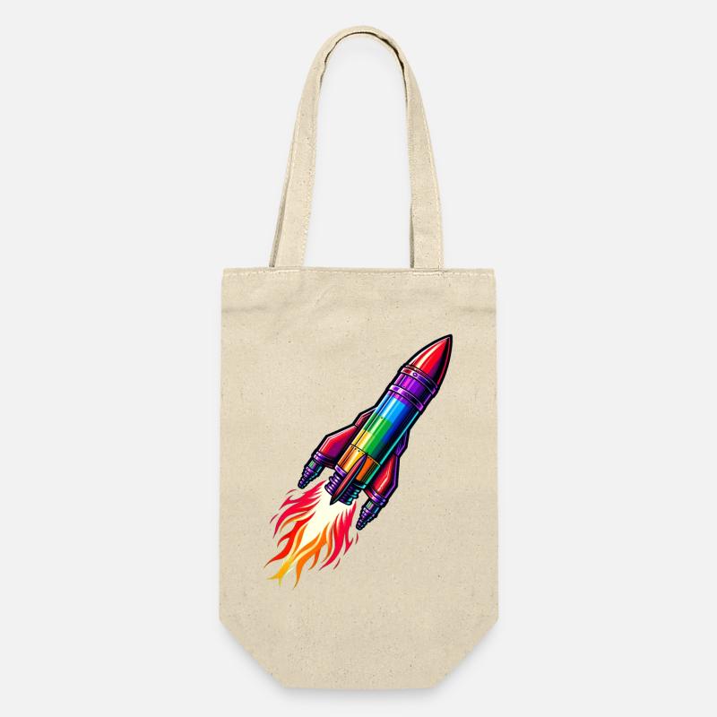Regenbogenrakete - Geschenkbeutel für Flaschen - Natur