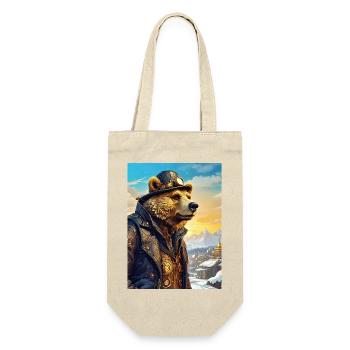 Steampunk Winter Landscape Bear 1.5 - Gift Bag for Bottles - nature - Front