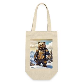 Steampunk Winter Landscape Bear 1.3 - Gift Bag for Bottles - nature - Front