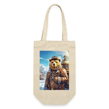 Steampunk Winter Landscape Bear 1.7 - Gift Bag for Bottles - nature - Front