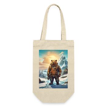Steampunk Winter Landscape Bear 1.9 - Gift Bag for Bottles - nature - Front