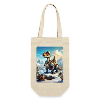 Steampunk Winterlandschaft Dino 1.1 - Geschenkbeutel für Flaschen - Natur - Vorne