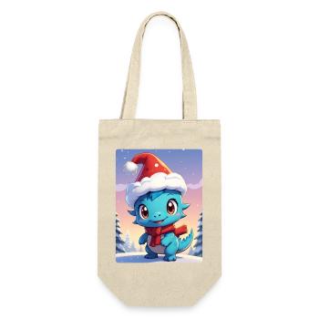 Anime Winterlandschaft Dino 1.1 - Geschenkbeutel für Flaschen - Natur - Vorne