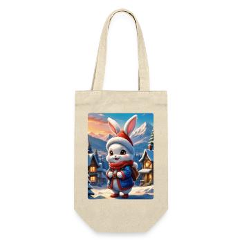 Anime Winterlandschaft Hase 1.3 - Geschenkbeutel für Flaschen - Natur - Vorne