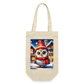 Anime Winter Landscape Owl 1.6 - Gift Bag for Bottles - nature - Front