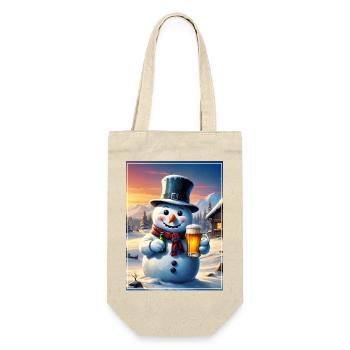Christmas Snowman Beer 1.2 - Gift Bag for Bottles - nature - Front