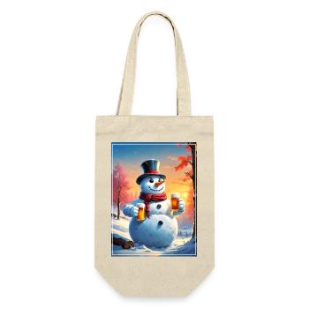 Christmas Snowman Beer 1.4 - Gift Bag for Bottles - nature - Front